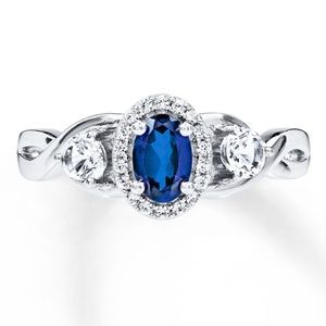 Lab-Created Sapphire Ring in Sterling Silver